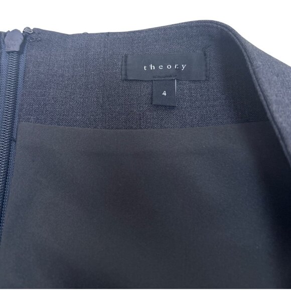 Theory Golda 2 Urban Charcoal Gray Virgin Wool Blend Pencil Skirt Office Siren - Picture 9 of 11